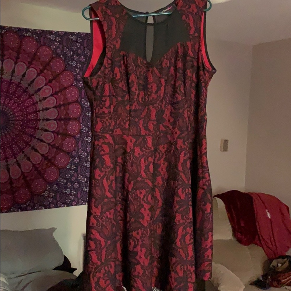 Red and black womens dress